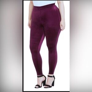 Torrid Burgundy Velvet Leggings